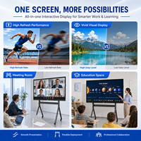 Tableau blanc interactif numérique 65/75/86 pouces, écran tactile pour salle de classe, écran LCD 4K, tableau intelligent Android 14 OPS, écran tactile