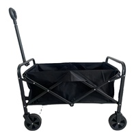 Chariot pliable miniature en métal coloré à quatre roues avec système de verrouillage, capacité de 150 livres, pour la plage, les courses et les usages multiples