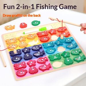 Planche de pêche en bois, jouet éducatif pour la reconnaissance des couleurs, outil pédagogique pour enfants, classification, motricité fine - Product Image 1