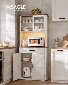 <span class=keywords><strong>VASAGLE</strong></span>-<span class=keywords><strong>Armario</strong></span> <span class=keywords><strong>de</strong></span> <span class=keywords><strong>almacenamiento</strong></span> independiente grande con cajón, aparador blanco, con luces y estación <span class=keywords><strong>de</strong></span> carga - Product Image 2