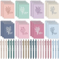 Lot de 48 carnets spirales personnalisés avec couverture en carton, design minimaliste pastel, versets bibliques, 5,5x4,7 pouces, pour adolescentes