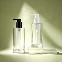 Bouteille en verre PET transparente avec pompe, flacon de lotion avec pompe 200ml 250ml, bouchon pompe blanc noir, emballage personnalisé, bouteille en verre