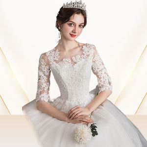 Long Sleeve French <b>Light</b> Main Wedding Dress 2024 New Winter Bridal Wedding Temperament Dream <b>Star</b> Trailing Wedding Dress - Product Image 2