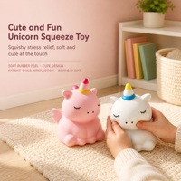 Bestseller transfrontalier : Jouets Squishy et Fidget en caoutchouc moelleux anti-stress, motifs Licorne, Chat KT, Dragon buvant du lait - Coffret cadeau