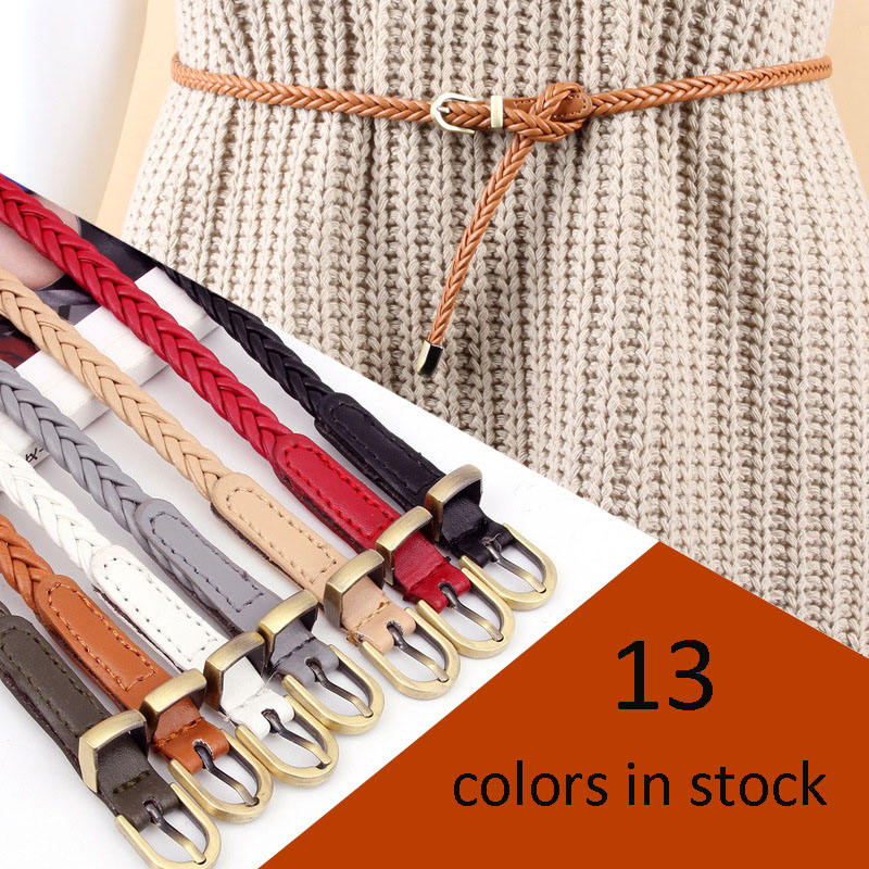 RW Wholesale Bronze Buckle Handmade Woven Rope Waistband Colorful