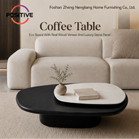 Table basse moderne rotative en pierre, forme irrégulière, luxe italien, noire, pour salon, petit appartement, hôtel, vente en gros, OEM, ODM