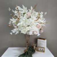 Ensemble de fleurs artificielles personnalisées rose vif pour mariage, boule de roses, aspect naturel, toucher réel, arrangement vert longue durée