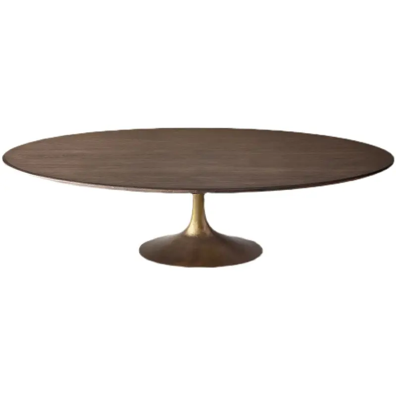 Minimalist Brown Oval Esstisch Esstische für den Heimgebrauch Anpassbare Möbel