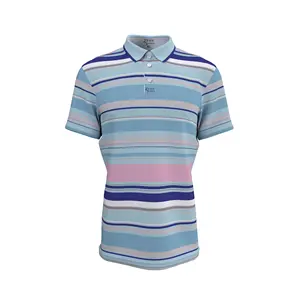 New Design Stripe Polo Shirts Customized Sublimation Printing Sports Shirts Men's Polo Shirts