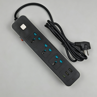 Multiprise électrique universelle OEM/ODM avec 3/4 prises, 4 ports USB, interrupteurs individuels et protection contre les surtensions pour la maison et le bureau