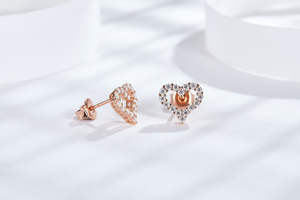 Boucles d'oreilles Ruizuan en argent sterling, bijoux de mode, cœur pour femmes, boucles d'oreilles en moissanite, USA - Product Image 4