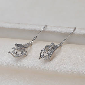 Pendientes de Plata S925 con Perlas Barrocas y Cristales para Mujer, con Gancho de Oreja Alienígena, Accesorios Hechos a Mano para Sombrero Piao, 3854 - Product Image 2