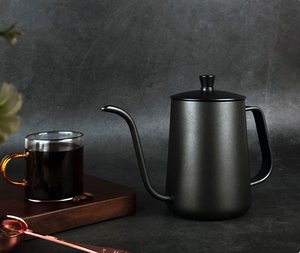 <span class=keywords><strong>Bouilloire</strong></span> à bec verseur en forme <span class=keywords><strong>de</strong></span> <span class=keywords><strong>col</strong></span> <span class=keywords><strong>de</strong></span> <span class=keywords><strong>cygne</strong></span>, design anti-rouille, cuisine, longue et étroite, noire, 350 ml, 600 ml, pour café filtre, avec couvercle - Product Image 6