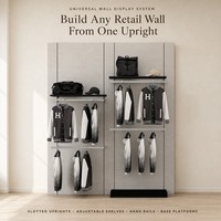 Système d'affichage mural universel, présentoir modulaire pour vêtements, étagère à rail perforé pour magasin de vêtements