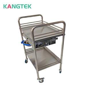 Bệnh Viện điều trị y tế giỏ hàng hoạt động Xe đẩy 2 lớp 201 thép không gỉ Dụng cụ phẫu thuật Xe đẩy với ngăn kéo - Product Image 6