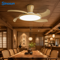 Ventilateur de plafond LED invisible silencieux à moteur BLDC, 42 pouces, 3 températures de couleur, télécommande, intensité variable, pour restaurant moderne (OEM/ODM)