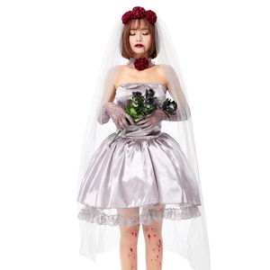 Disfraz <span class=keywords><strong>de</strong></span> Vampiresa Novia Muerta <span class=keywords><strong>de</strong></span> <span class=keywords><strong>Halloween</strong></span> para Mujer Adulta, Traje <span class=keywords><strong>de</strong></span> Cosplay Sangriento <span class=keywords><strong>de</strong></span> Fantasma Zombi para Fiesta <span class=keywords><strong>de</strong></span> Carnaval - Product Image 3