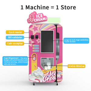 Distributeur automatique de crème glacée à faible consommation d'énergie et faible niveau sonore pour salle de pause au bureau - Product Image 4