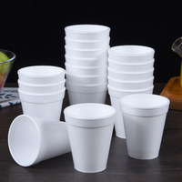 Gobelets en mousse jetables personnalisés avec logo D-5, vente en gros, pour boissons froides à emporter, gobelets en polystyrène blanc