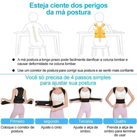 Gilet correcteur de posture lombaire renforcé avec sangle de soutien dorsal réglable, attelle dorsale et étireur de cou