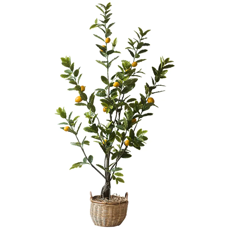 Arbre à bonsaï artificiel, plante verte en pot de citron, plante artificielle pour la maison, nouvelle collection,