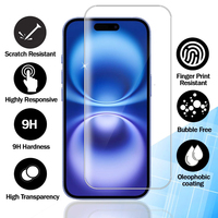 Film de protection d'écran HD anti-poussière et anti-choc en verre trempé 9H pour iPhone 18 Pro Max 17 16 15 14 13 12 11