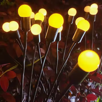 Solar Powered Firefly Swaying by Wind 8 LED Light Starburst RGB Cambiable Decorativo Romántico Césped Bombilla Lámpara para Boda Patio