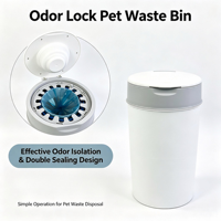 Poubelle anti-odeur pour déchets d'animaux en PP, avec système de fermeture rotative, pour excréments de chien, écologique, gain de place, pour intérieur, anti-odeur, conteneur à litière pour animaux de compagnie