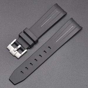 ONTHEELEVEL Adecuado para Reloj Correa de Silicona para Hombre Negro Daytona Yacht-Master Correa de Goma Curva 20mm - Product Image 5