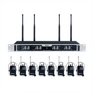 ระบบไมโครโฟนไร้สาย UHF 8 ช่อง Debra DU8008 แบบรอบทิศทาง พร้อมไมโครโฟนแบบหนีบปกเสื้อและแบบคาดศีรษะ XLR ตัวโลหะ สำหรับการสอนและการพูด - Product Image 3