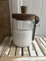 Ensemble de 3 récipients hermétiques modernes pour aliments et café avec couvercle en bambou et cuillère, pot d'organisation pour épices pour la cuisine et les placards de la maison