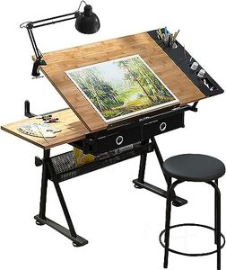 Mesa de Dibujo Infantil de Madera Maciza Estilo Americano con Altura Ajustable; Caballete de Arte; Mesa de Dibujo; Estación de <span class=keywords><strong>Trabajo</strong></span> para Diseñadores; Soporte para Pintura - Product Image 1