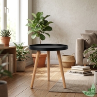 Table d'appoint en bambou naturel, pieds trépieds, style nordique simple, table ronde pour canapé, stable, anti-basculement, table de maison
