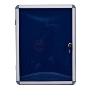 Bacheca da parete con serratura per aula scolastica, in acrilico, con porta in tessuto grigio, espositore per interni con chiave - Product Image 6