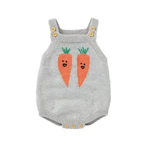 Vendita calda mimixiong baby pagliaccetti lavorati a maglia toddler neonati 100% cotone tute senza maniche tutine vestiti abbigliamento