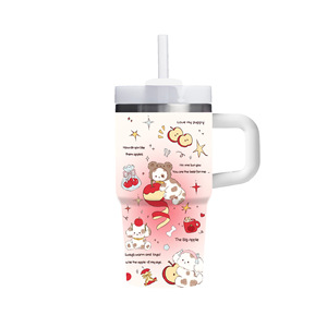 Christmas Stainless Steel Tumbler 14oz Insulated Cup With Handle And Straw For <b>Kids</b> Gift - Product Image 5