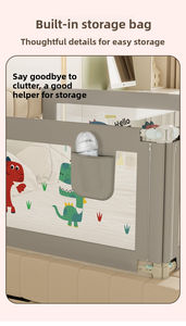Barrière de sécurité pliable et réglable pour lit bébé, anti-chute, avec tissu respirant, pour tous les types de lits, bébés, nourrissons, enfants - Product Image 4