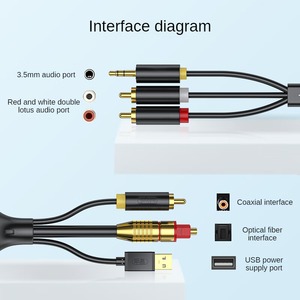 TV Digital Optical Fiber <strong>Audio</strong> <strong>Interface</strong> Is Converted Into 2RCA <strong>Audio</strong> Connection Power Amplifier or 3.5mm Speaker - Product Image 2