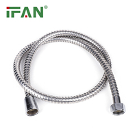 Tuyau de douche flexible en acier inoxydable durable IFAN, design moderne, 1-1,5 m, argent, pour salle de bain