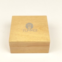 Boîte à montre simple en bois, finition mate, doublure intérieure en velours noir, logo personnalisé pour emballage cadeau de montre de luxe