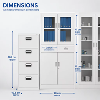 Meuble de bureau moderne en métal avec 2 tiroirs et rangement pour cuisine et extérieur