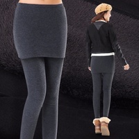 Jupes patineuses pour femmes doublées de polaire épaisse, leggings thermiques, pantalons moulants chauds pour l'hiver et l'automne, pantalons enveloppants slim, jupes grandes tailles