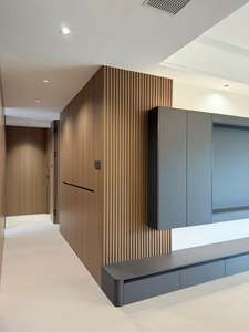 Meuble TV en bois massif sur mesure, design moderne européen, touche américaine, style farmhouse, meuble de salon, armoire de salon - Product Image 3