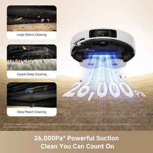 Robot Aspirador y Fregador <span class=keywords><strong>Mova</strong></span> P10 Pro Ultra Gen2, Succión de 26,000 Pa, Lavado Automático de Mopa con Agua Caliente a 212 °F, Secado con Aire Caliente en 1 Hora, Extensible - Product Image 2