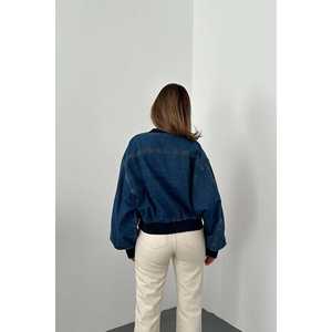 Chaquetas Bomber de Mezclilla Azul para Mujer, Abrigos y Chaquetas al por Mayor, Categoría de Productos - Product Image 1