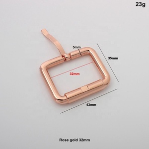 Fivela de Cinto de Metal Nolvo World 7 Cores 16mm 20mm 26mm 32mm 38mm em Ouro Rosê com Anel Quadrado para Alça de Bolsa - Product Image 3