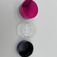 Pot en plastique PS givré transparent 15 ml, couleur personnalisée, emballage pour poudre libre, couvercle en plastique, conception de logo, modèle 007, marque OEM pour cosmétiques