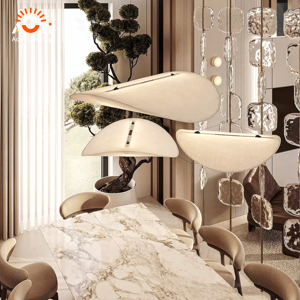 Divisor de Espacios de Vidrio Texturizado Grande Personalizado, Lámpara Colgante Moderna para Vestíbulo de <span class=keywords><strong>Hotel</strong></span>, <span class=keywords><strong>Resort</strong></span>, Villa de Lujo - Product Image 4