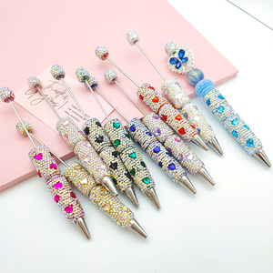 B7029心形水晶珠光全盖水钻圆珠笔创意DIY珠宝珠笔促销学校办公礼品 - Product Image 4