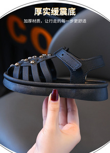 รองเท้าลำลองแฟชั่นสไตล์ใหม่สำหรับเด็กผู้หญิงในช่วงฤดูร้อน เหมาะสำหรับใส่ข้างนอก รองเท้าแตะชายหาดกันลื่นสำหรับเด็กผู้หญิง - Product Image 6